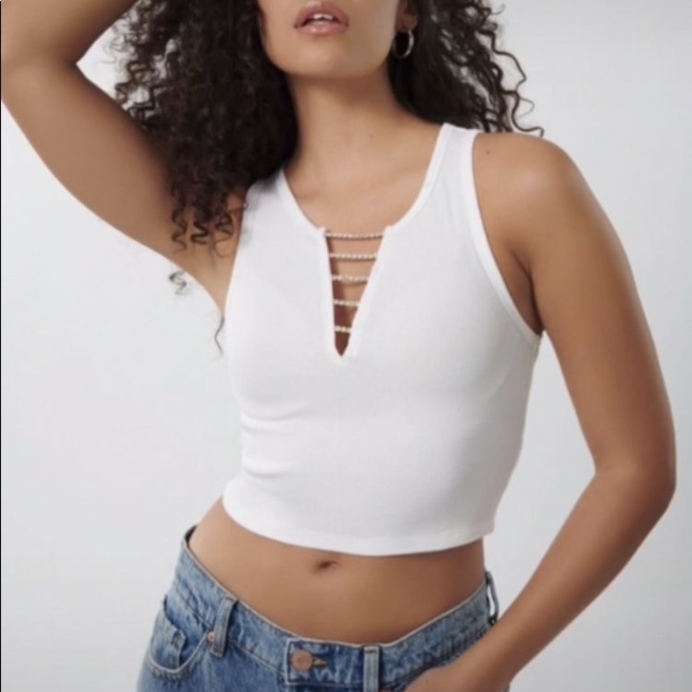 Garage rhinestone tank top
